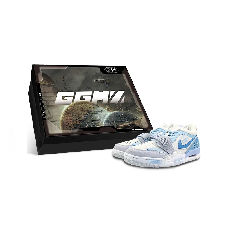 Jordan Legacy 312 Slip Resistant Abrasion Resistant Low top Vintage Basketball Shoes Men's White Blue