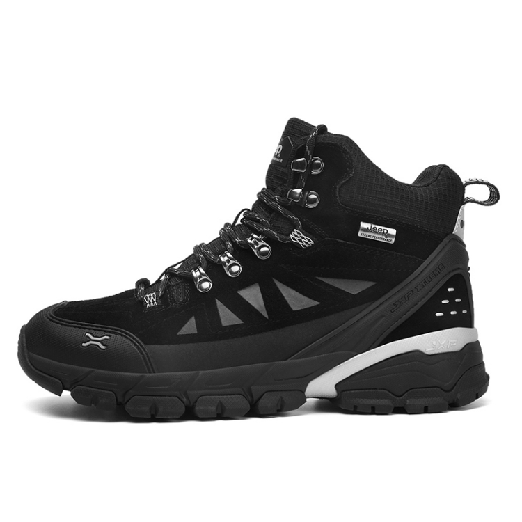Jeep Cow Leather, Textile Mid top Outdoor Shoes Men’s Black