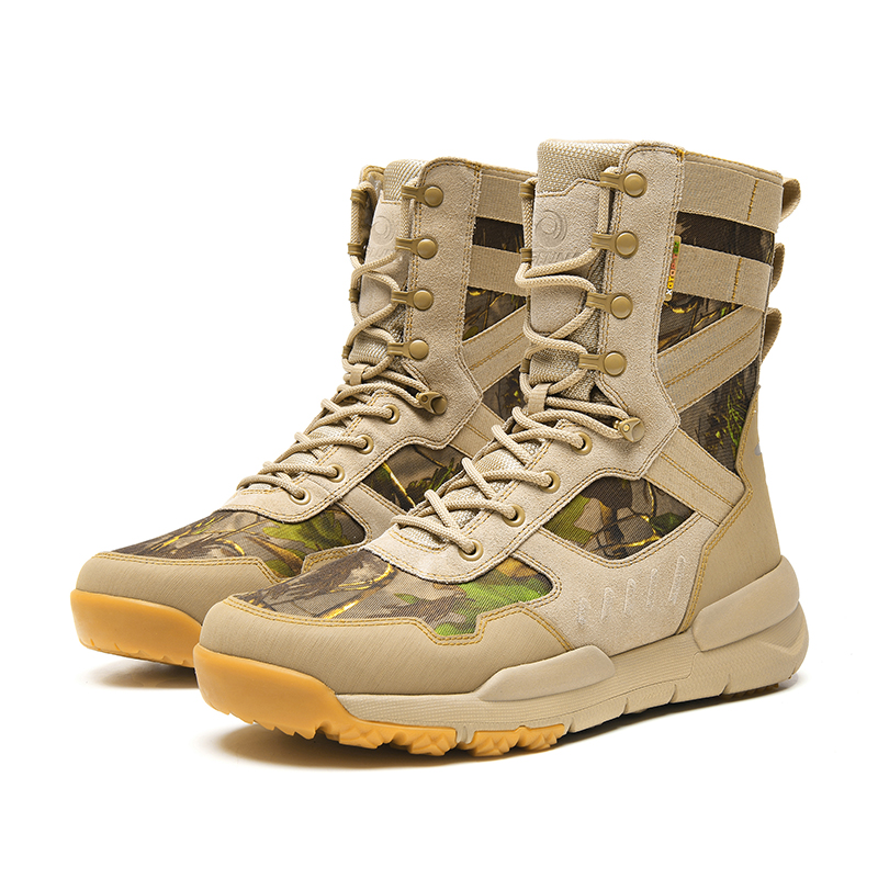 GLUNA Mountaineering & Hiking Shoes Unisex High Top Camouflage