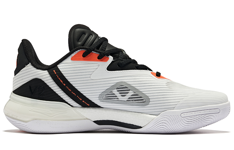 Erke Qian Xun V2 Cushioning Abrasion Resistant Cushioning, Wear Resistant Mid top Basketball Shoes Men’s Swan Colorway