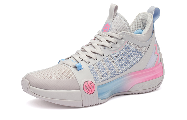 361° Chan 3 MOD Abrasion Resistant Slip Resistant Mid top Performance Basketball Shoes Men’s Gray Pink