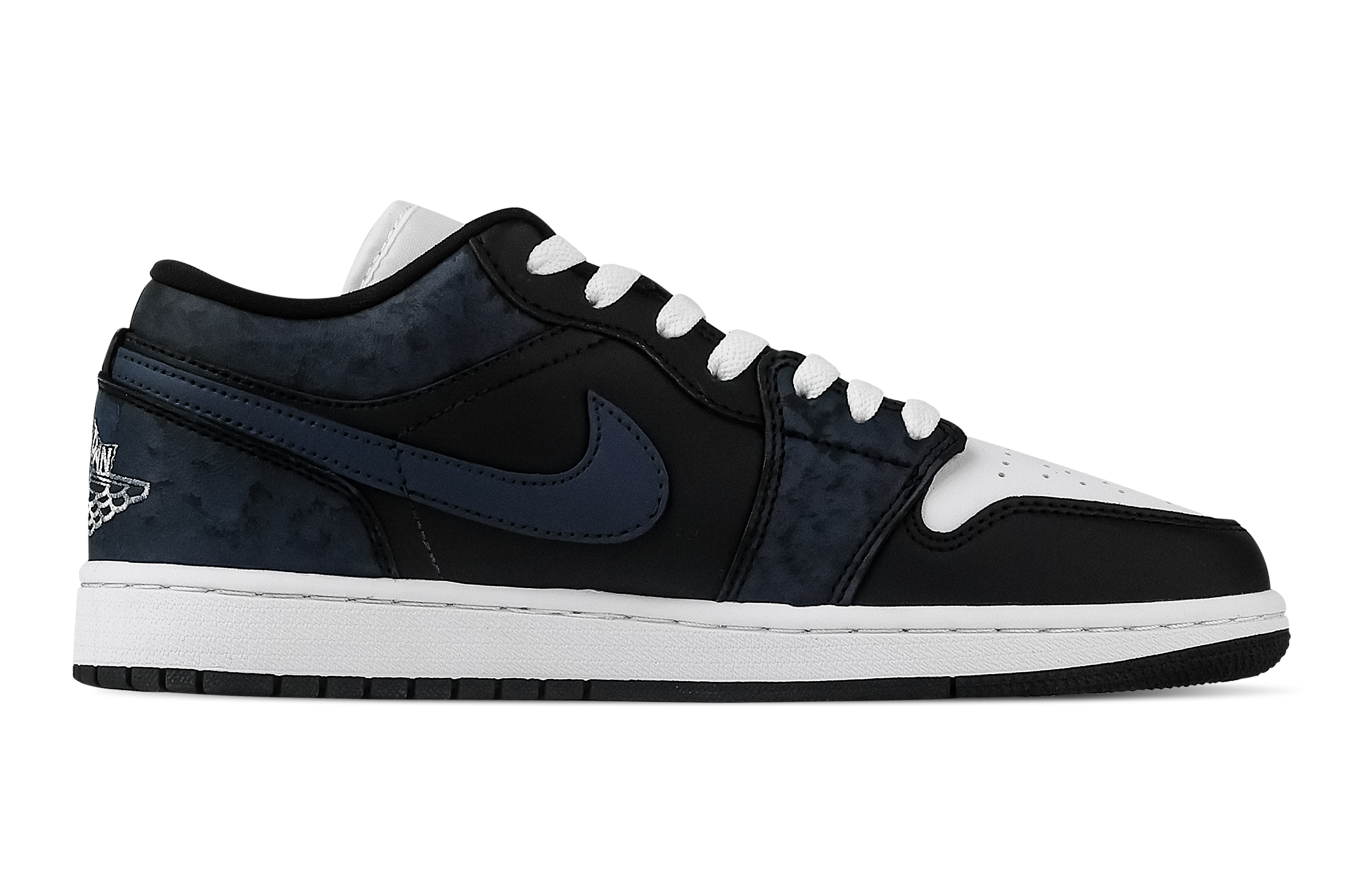 Jordan Air Jordan 1 Starry Sky Reverse Trail Low top Vintage Basketball Shoes Unisex Navy Blue