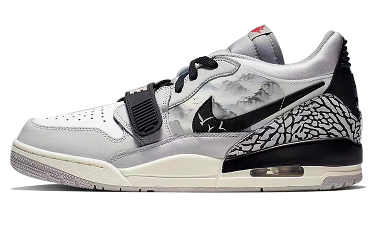 Jordan Legacy 312 Abrasion Resistant Low top Vintage Basketball Shoes Men's White Gray