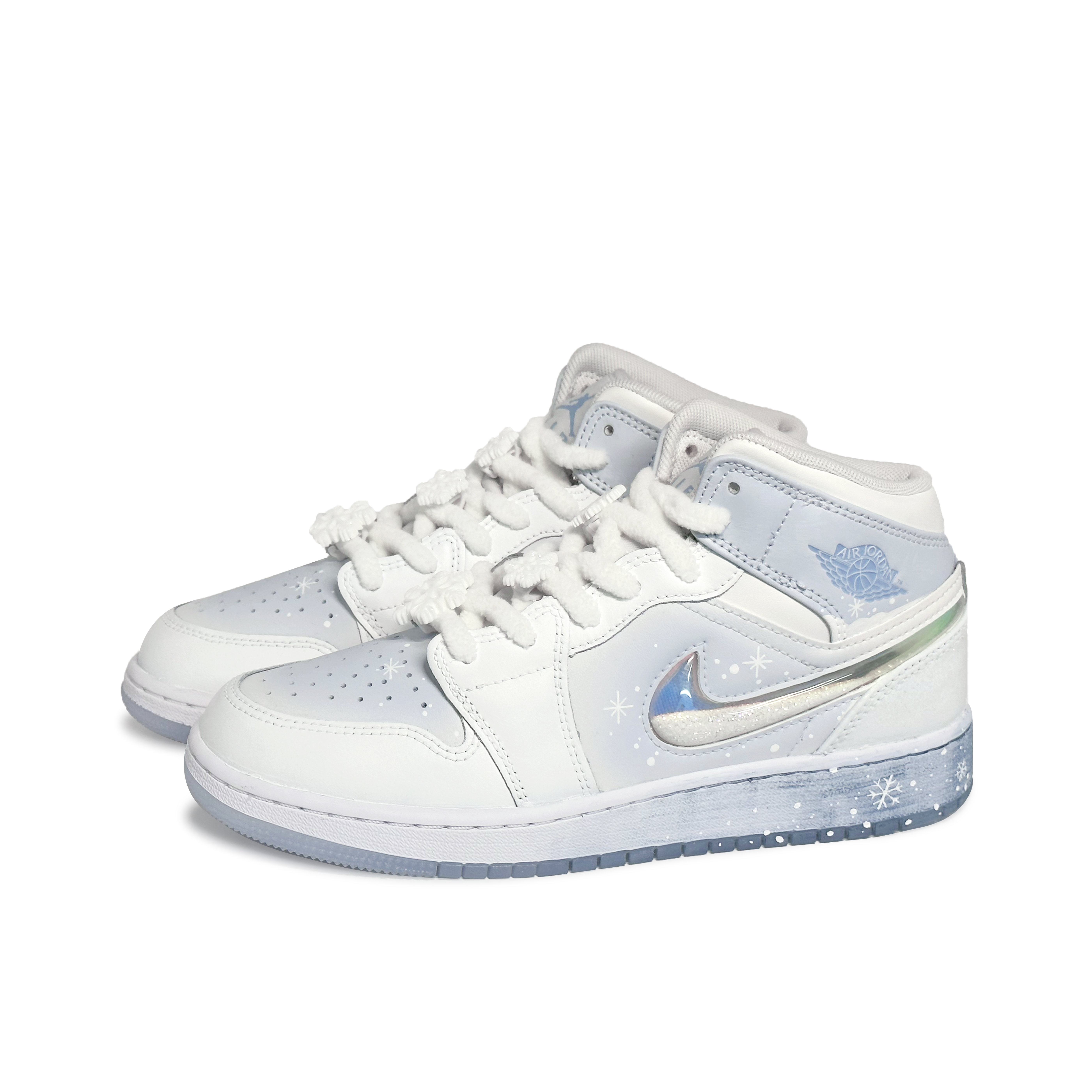 Jordan Air Jordan 1 Mid top Vintage Basketball Shoes GS Blue White