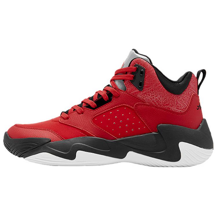 QIAODAN Cushioning Slip Resistant Low top Basketball Shoes Men’s Red Black