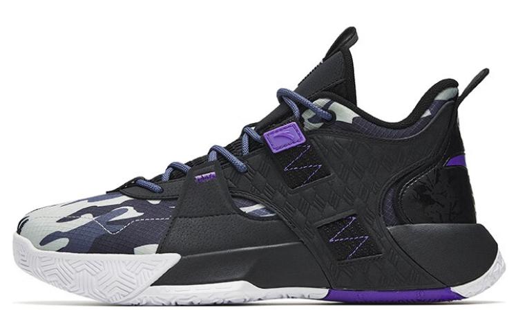 Anta Speedy 2 Cushioning Slip Resistant Abrasion Resistant Mid top Basketball Shoes Men's Black