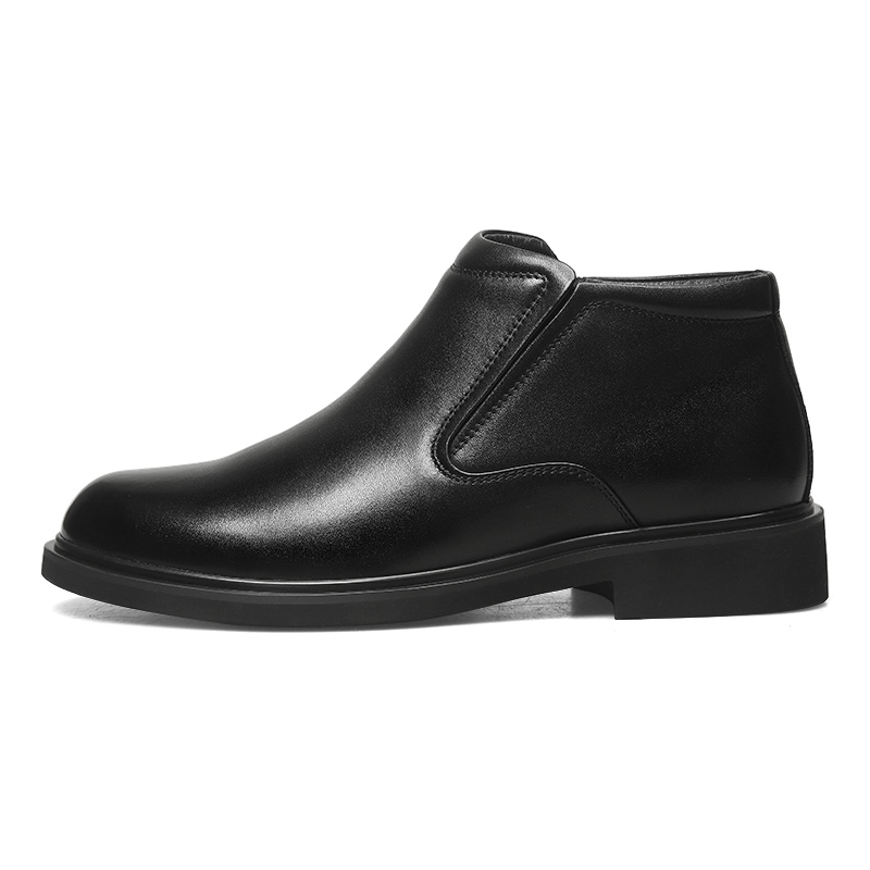 Qiangren 3515 leather shoes winter warm cotton high-top cotton shoes business wool boots formal shoes cotton shoes men's casual men's black