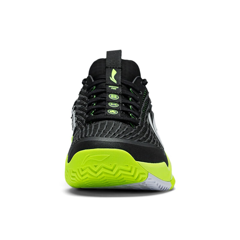 Li Ning Abrasion Resistant Support Rebound Abrasion Resistant Support Rebound Low top Tennis Shoes Unisex Black Green