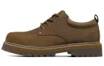 Skechers Casual Leather Shoes Men's Low Top Brown