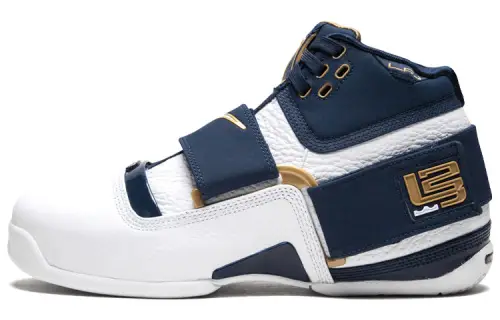 Nike Zoom Soldier LeBron Think 16 (25 Straight) OG style, comfortable round toe, shock absorption and lightweight, mid-top, retro basketball shoes, men's style, blue and white