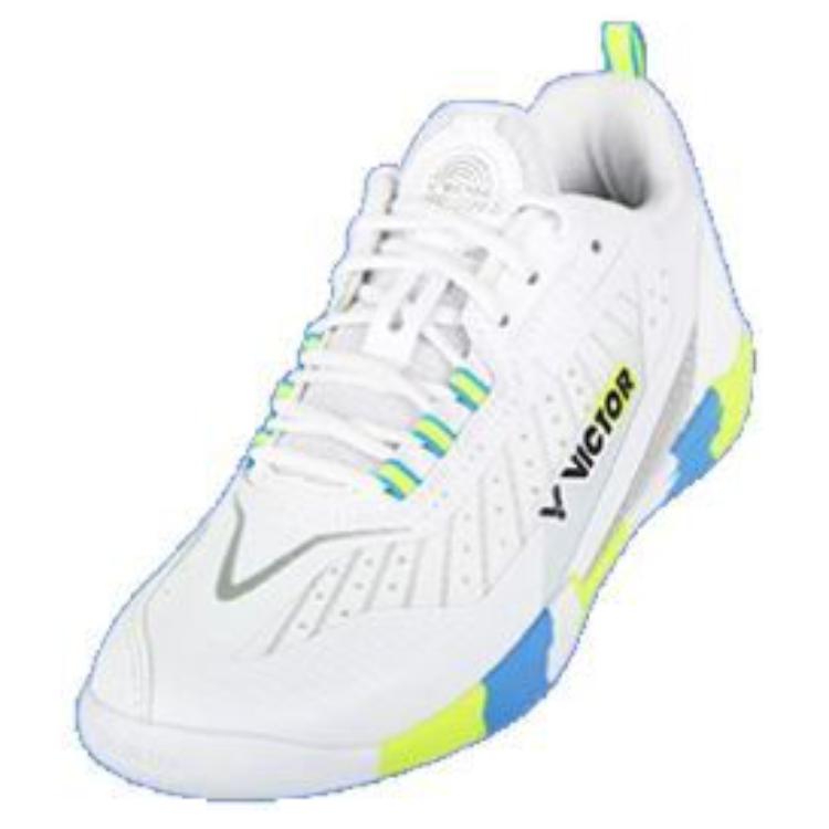 VICTOR Comfortable And Trendy Slip Resistant, Abrasion Resistant, Breathable Low top Badminton Shoes Unisex White Blue