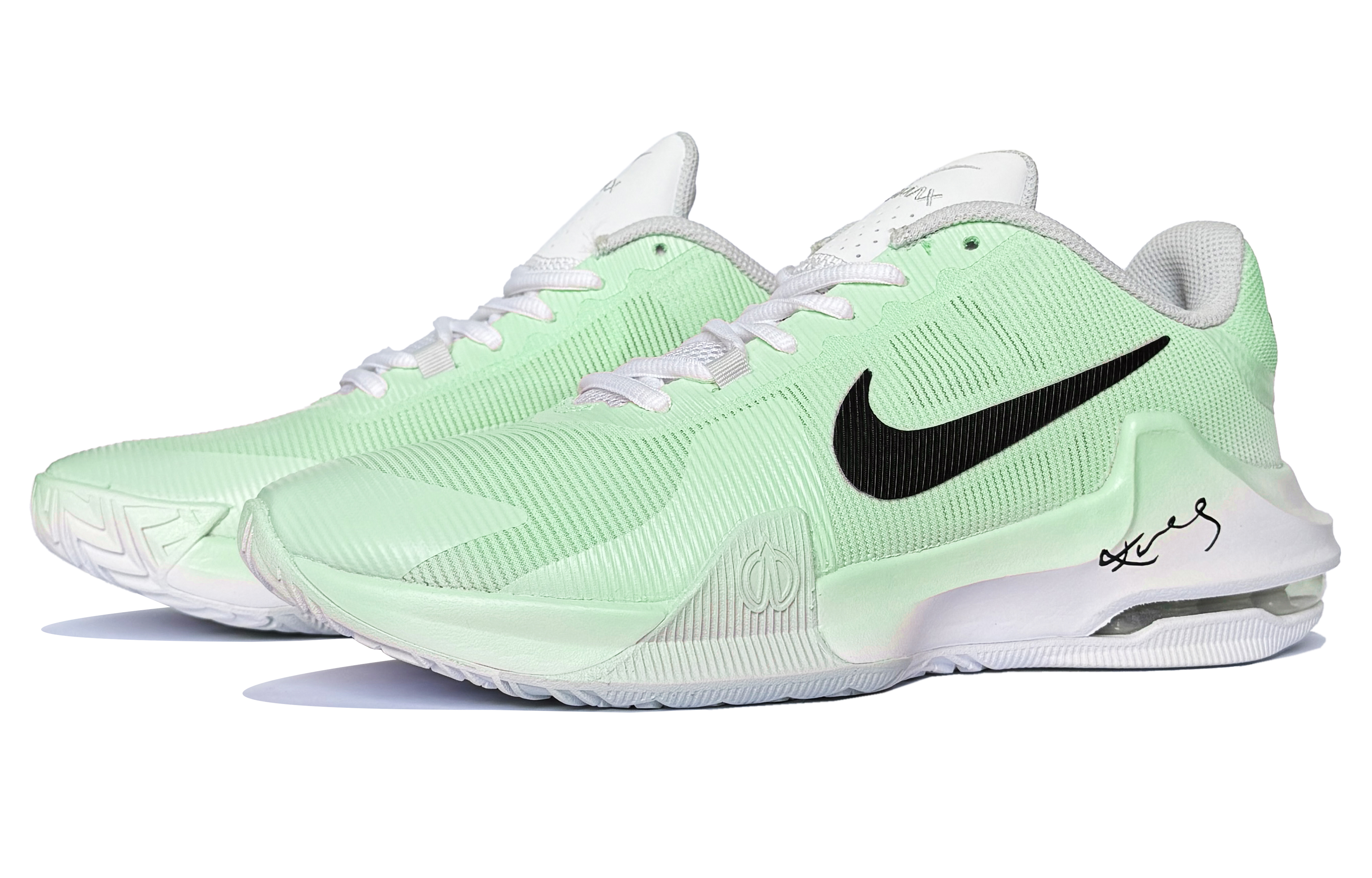 Nike Air Max Impact 4 Lunar Post, Firefly Forest Abrasion Resistant Low top Basketball Shoes Men’s Green White
