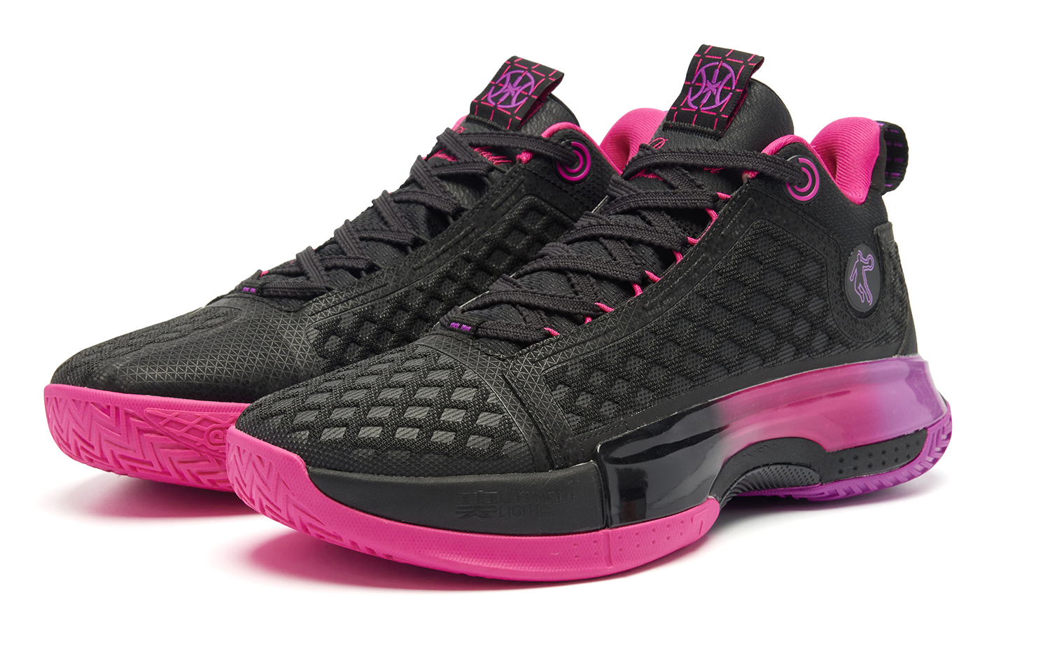 QIAODAN Halberd 7 Basketball Shoes Men’s Mid Top Black Flying Shadow Purple