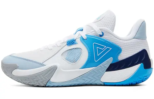 Peak Outfield Overlord V1 Leather Mesh Outfield Shock Absorbing Shoes Breathable, Non-Slip and Wear-Resistant Low-top Practical Basketball Shoes Men's Big White Baolan