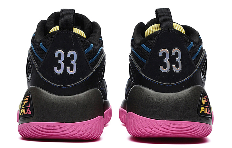 FILA FUSION BALLER Textile, Synthetic Leather Low top Vintage Basketball Shoes Men’s Black Purple