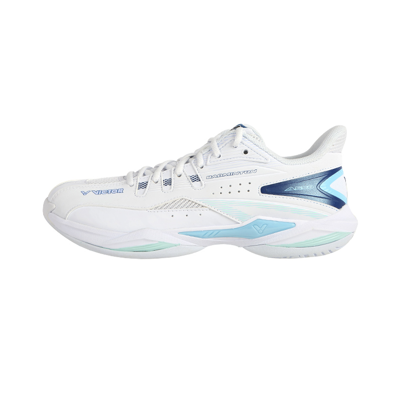 VICTOR A550 Slip Resistant, Abrasion Resistant, Breathable Low top Badminton Shoes Unisex White Blue