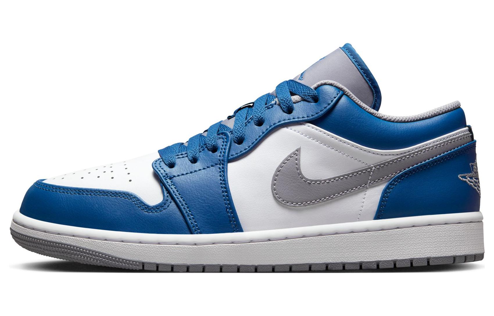 Мужские кроссовки Jordan Air Jordan 1 Low True Blue (бело-голубые)