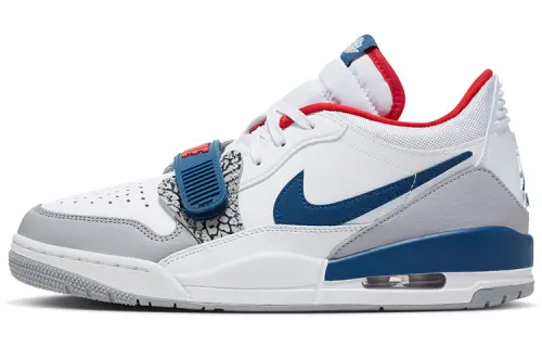 Jordan Legacy 312 low leather comfortable shock-absorbing non-slip wear-resistant low-top retro basketball shoes men's white blue