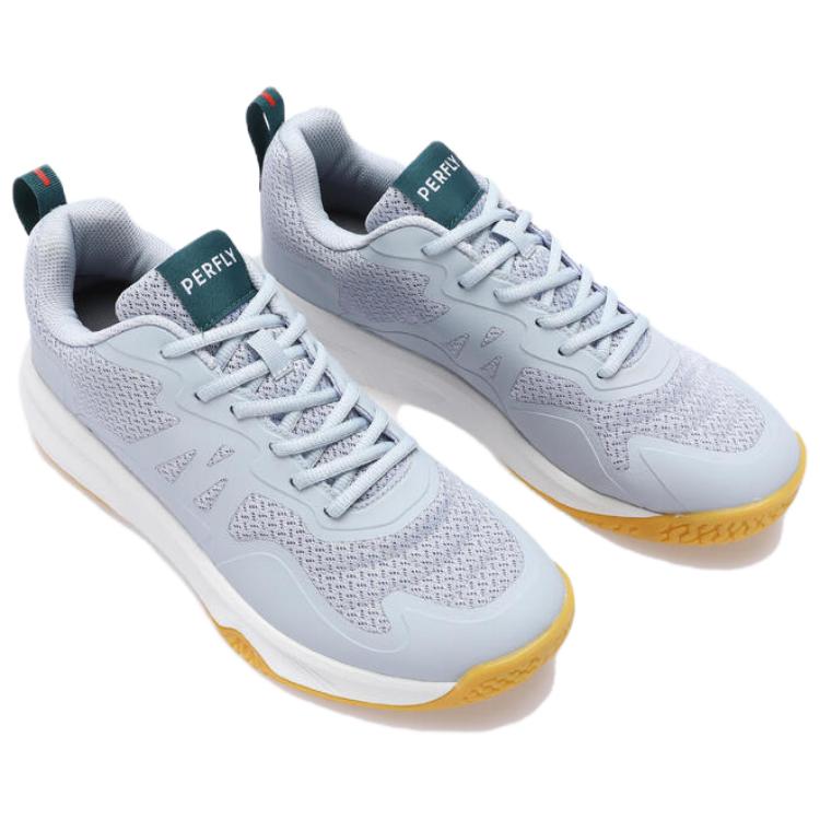 DECATHLON PERFLY Cushioning Abrasion Resistant Cushioning, Wear Resistant Low top Badminton Shoes Men’s Gray Blue