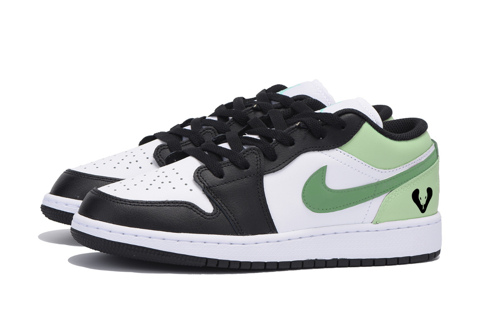 Jordan Air Jordan 1 Abrasion Resistant Low top Vintage Basketball Shoes Men’s Black Green