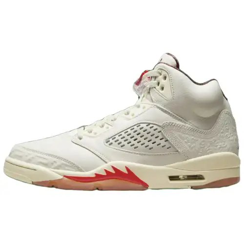 Jordan Air Jordan 5 Retro Abrasion Resistant Breathable Mid top Vintage Basketball Shoes Men's Brown