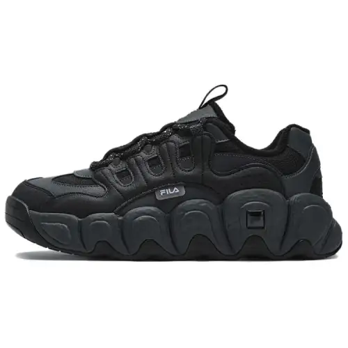 FILA Croissant Abrasion Resistant Thermal Height Increasing Low top Chunky Sneakers Women's Black