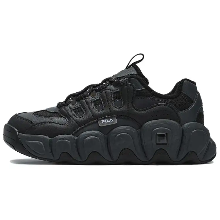 FILA Croissant Abrasion Resistant Thermal Height Increasing Low top Chunky Sneakers Women's Black