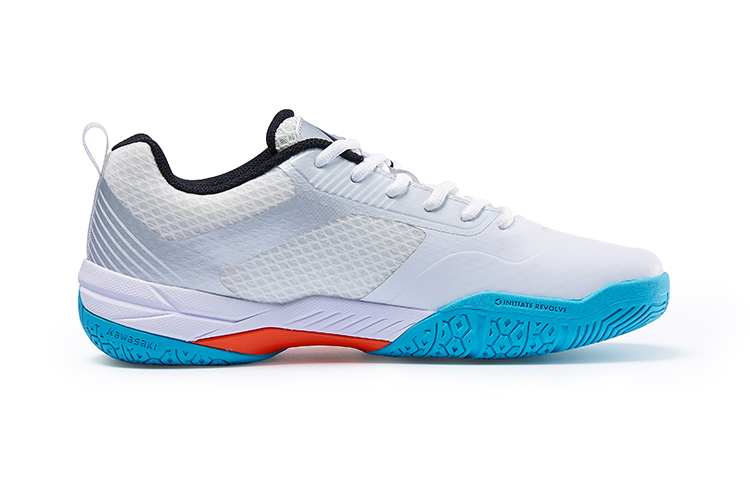 Kawasaki Light And Shadow Collection Textile, TPU Anti twist Low top Badminton Shoes Unisex Moon White Blue