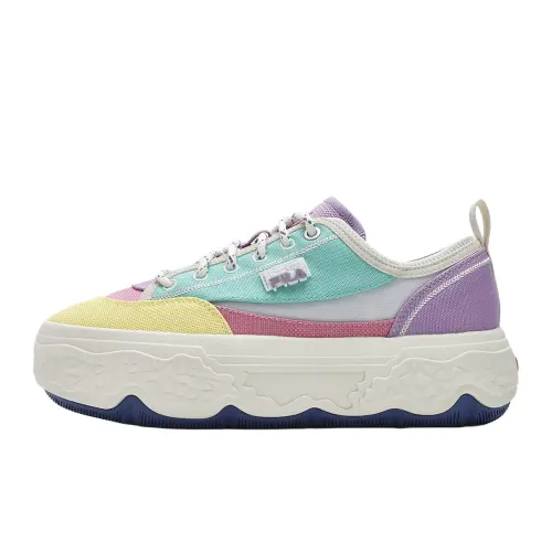 FILA ROCK Shoes Abrasion Resistant Low top Canvas Shoes Women's Yellow Blue