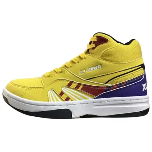 XLARGE x Li Ning 937 Slip Resistant Abrasion Resistant High top Basketball Shoes Men's Yellow