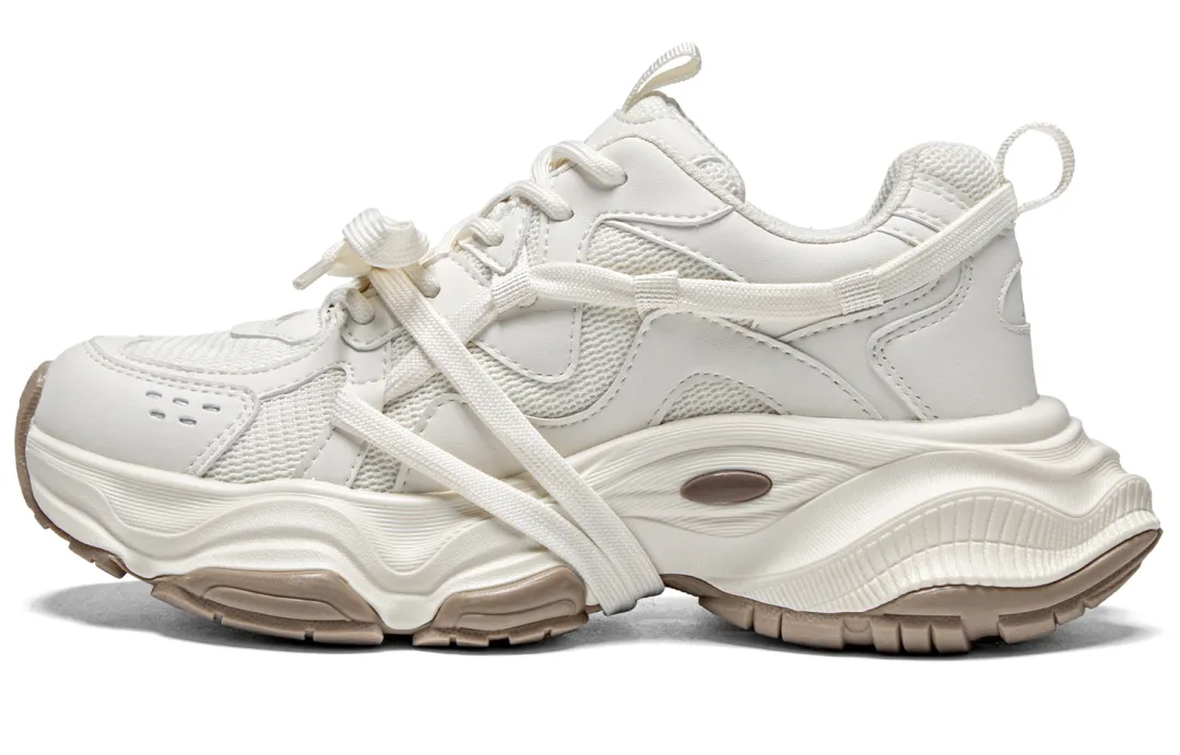 Kappa Back to Back Slip Resistant Abrasion Resistant Low top Chunky Sneakers Women's White