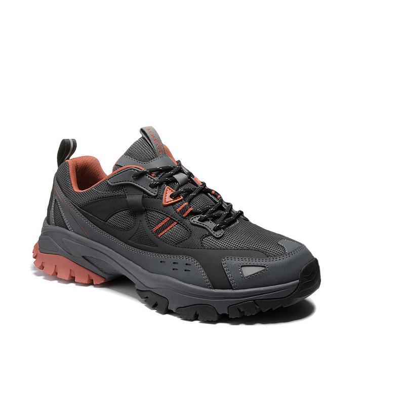 TOREAD Slip Resistant Abrasion Resistant Low top Hiking Shoes Men’s Gray Black
