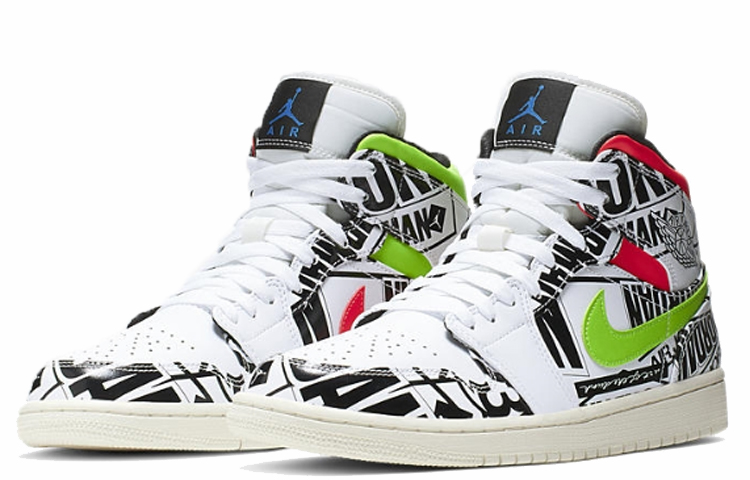 Jordan 1 Mid All Over Logos