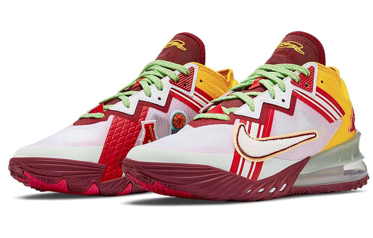 Кроссовки Nike Lebron 18 (бело-розово-желтые) — фото 3