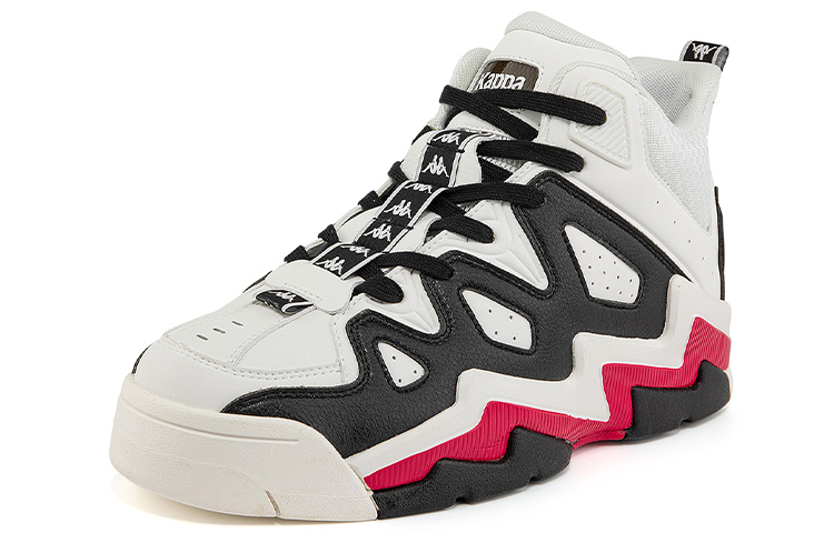 Kappa Mid top Vintage Basketball Shoes Unisex White Black