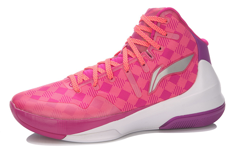 Li Ning Speed 3 High top Basketball Shoes Unisex Pink Purple