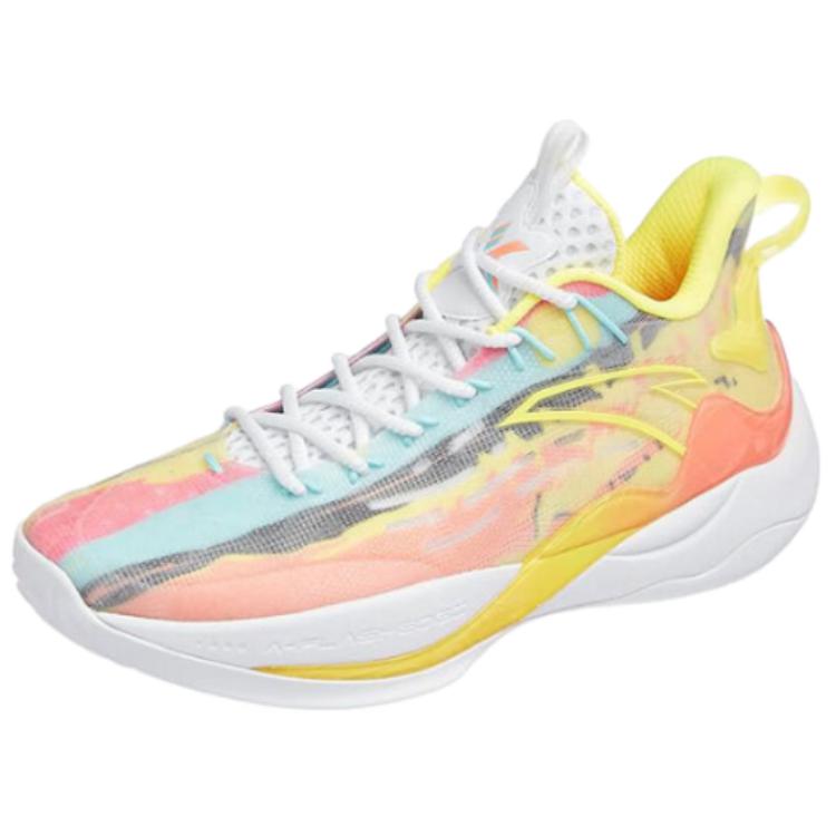 Anta Mountain 2 Cushioning Abrasion Resistant Cushioning, Wear Resistant Low top Basketball Shoes Men’s White Yellow