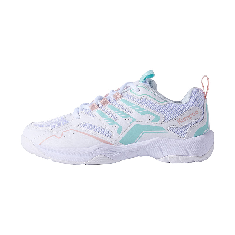 KUMPOO Cushioning Breathable Support Low top Badminton Shoes Unisex White/Blue/Pink