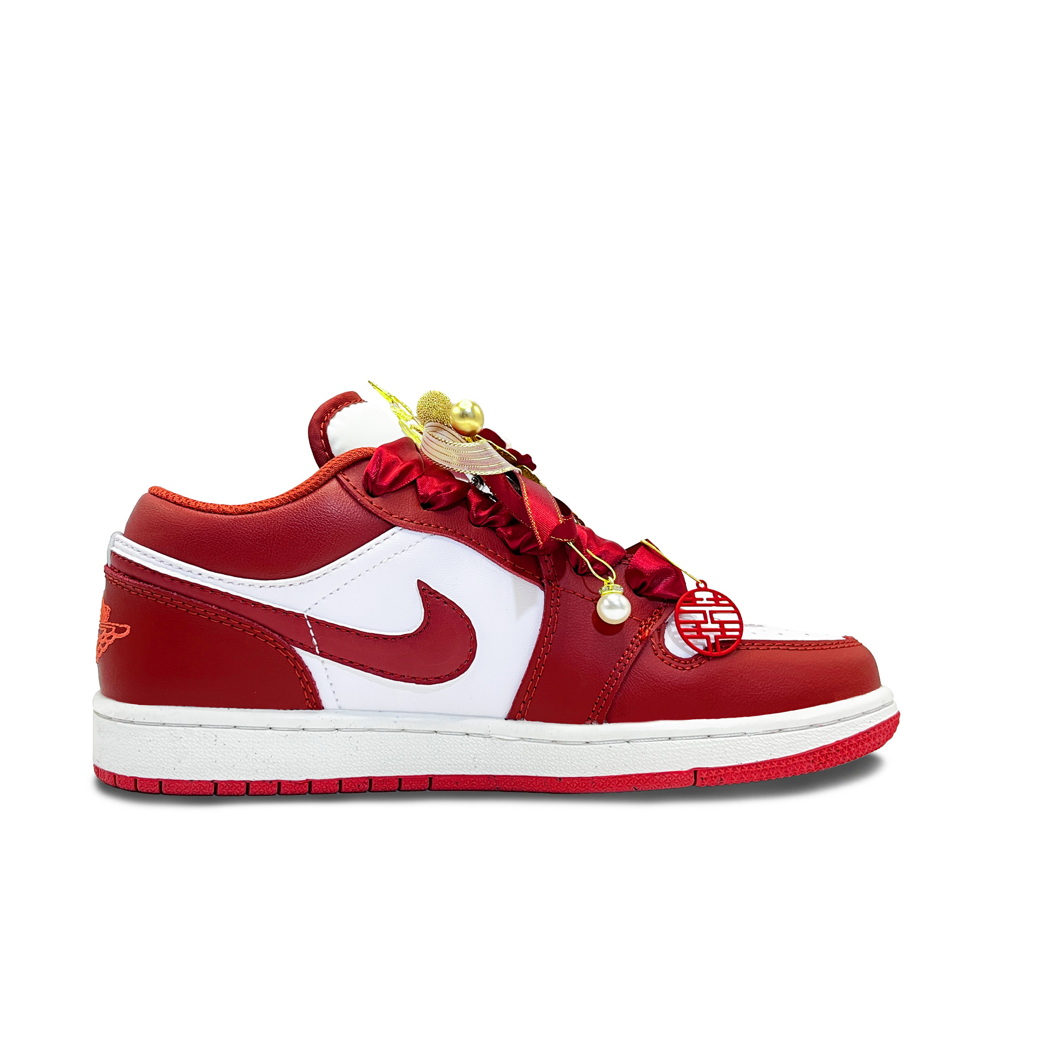 Jordan Air Jordan 1 Vintage Basketball Shoes Unisex Low Top White, Red