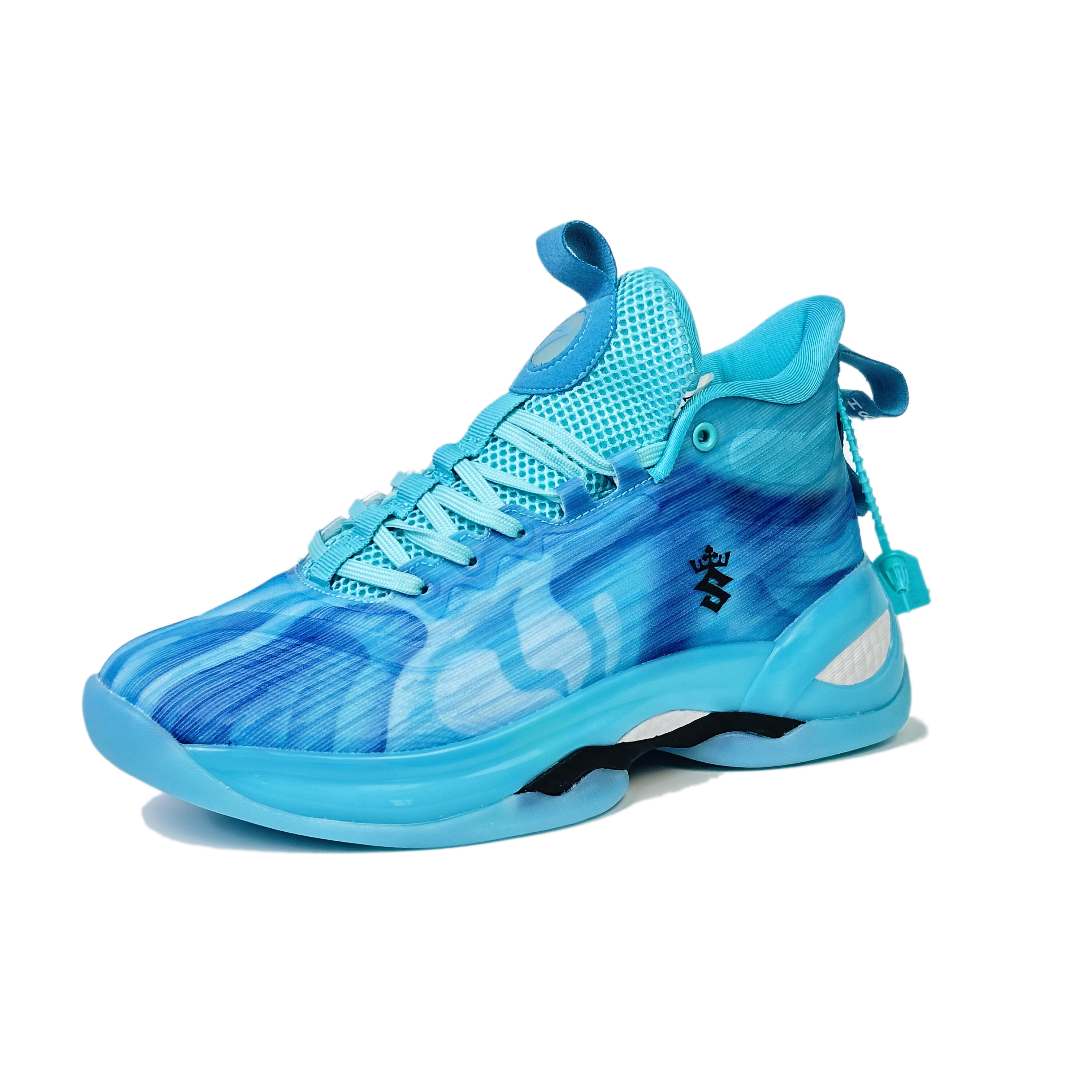 BAGE Slip Resistant And Breathable Support Mid top Basketball Shoes Unisex Blue
