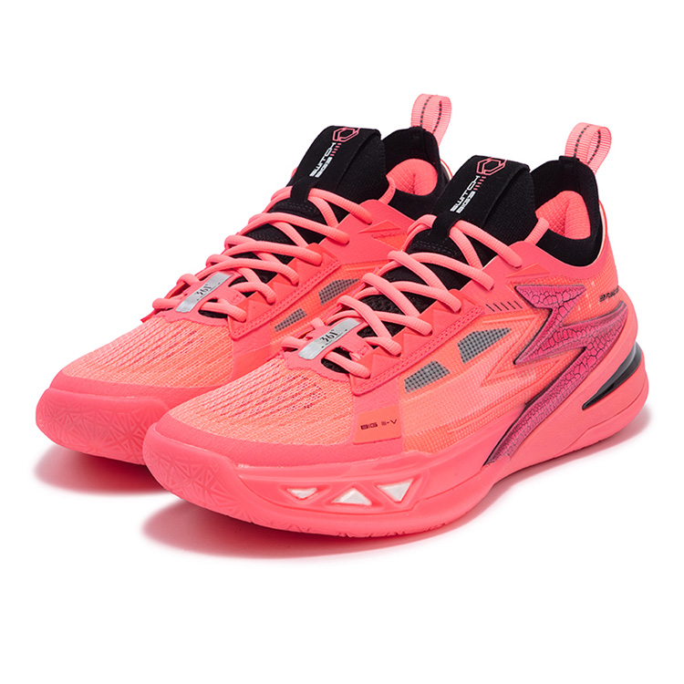 361° BIG3 5.0 Pro Basketball Shoes Men’s Low Top Fluorescent Begonia Pink/Obsidian Black