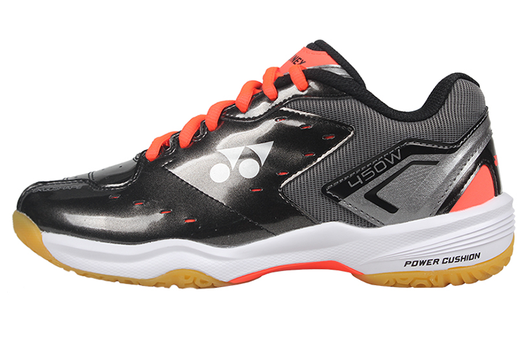 YONEX Cushioning Breathable Cushioning Breathable Low top Badminton Shoes Unisex Black Orange