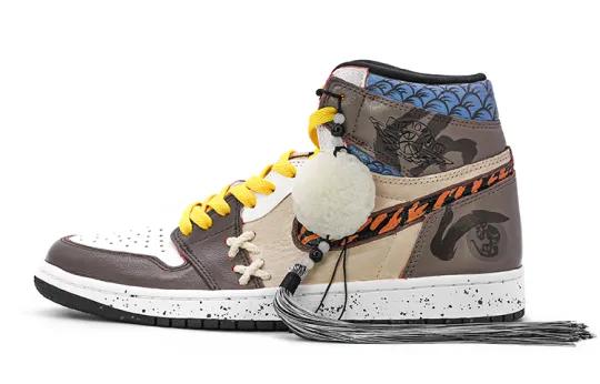 Jordan Air Jordan 1 Retro High Og High top Vintage Basketball Shoes Unisex Orange Brown