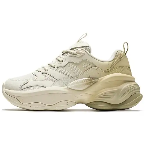 Anta Abrasion Resistant Slip Resistant Low top Chunky Sneakers Women's Gray Green