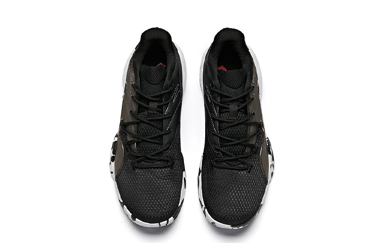 Anta Cushioning Slip Resistant Abrasion Resistant Low top Basketball Shoes Men’s Black White