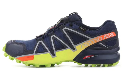 SALOMON Speedcross 4 Mountaineering & Hiking Shoes Men's Low Top Blue/Yellow