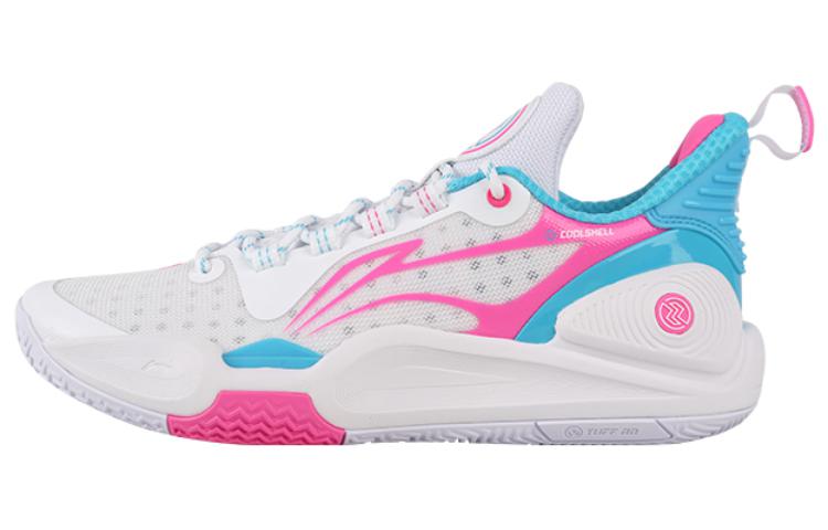 Li Ning Speed 9 Comfortable Cushioning Slip Resistant Abrasion Resistant Low top Basketball Shoes Men’s White Pink