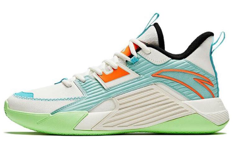 ANTA Speedy Basketball Shoes Men's Mid Top White Green Blue