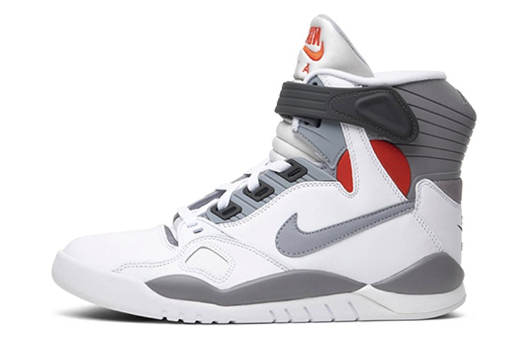 Мужские кроссовки Nike Air Pressure Retro White Cement Grey (2016) (бело-серые) — фото 1
