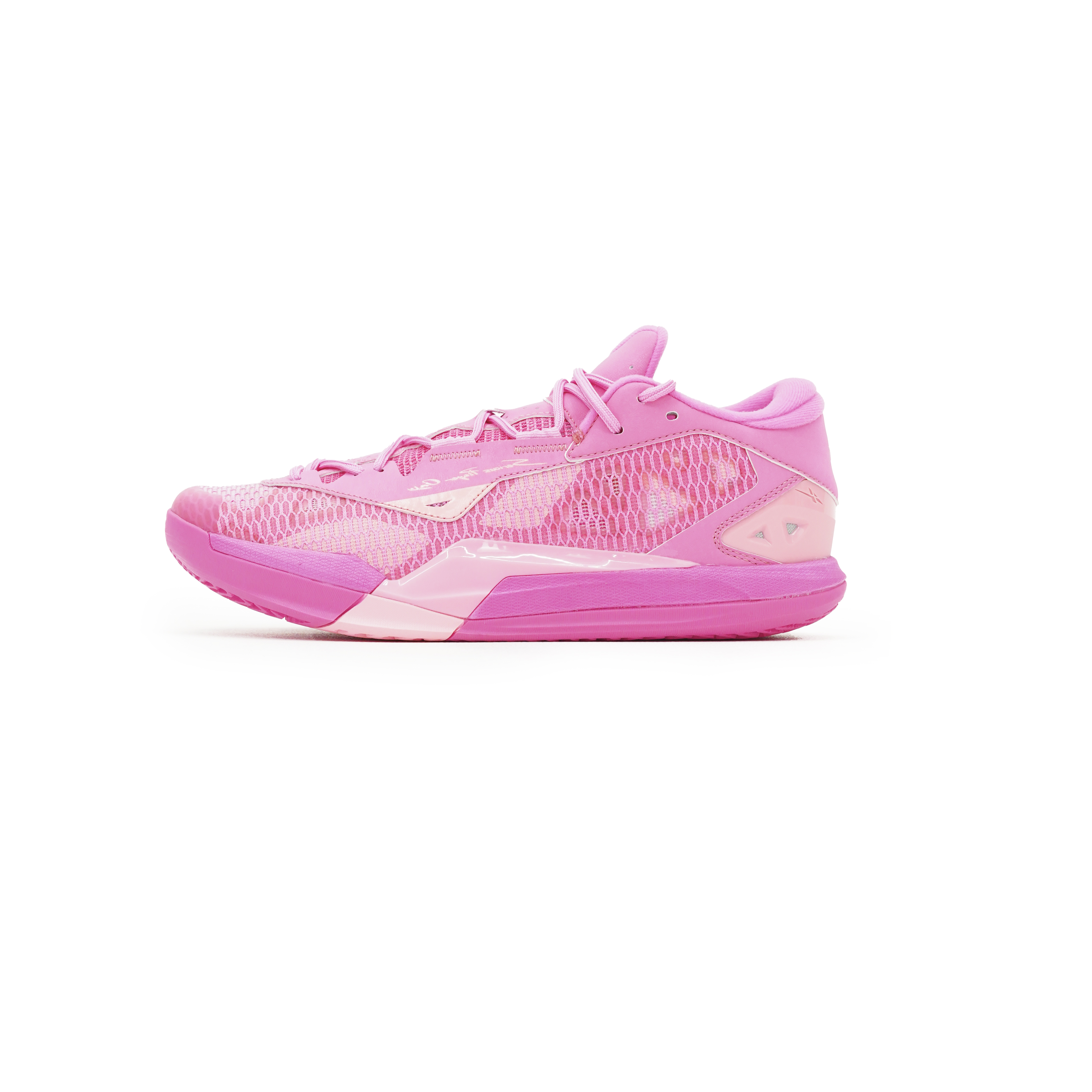 Serious Player Only Game 1 Candy round toe lace-up, shock-absorbing, non-slip, wear-resistant, waterproof, breathable, sweat-absorbent, wrapping, quick-drying support, low-top basketball shoes, men's fluorescent pink
